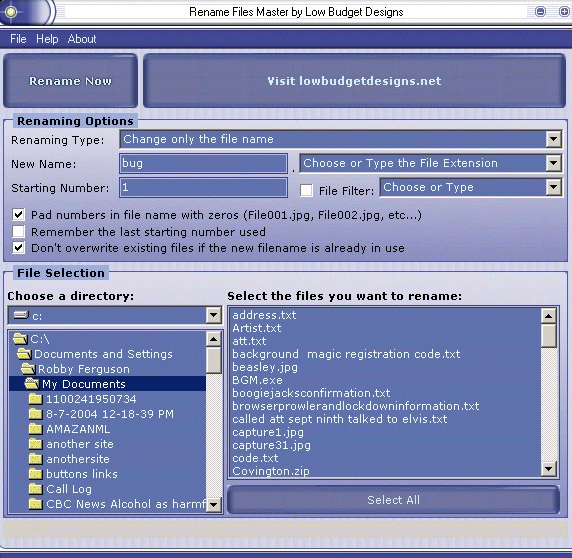 Rename Files Master Screenshot